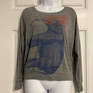 T30- SUPERMAGGIE Gray ELEPHANT PIA Pullover Sweater Top